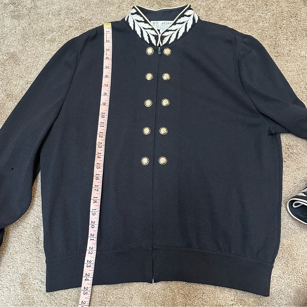 SOLDSt. John Collection by Marie Gray Nautical Zip Cardigan Jacket Embroidery L - Picture 8 of 8